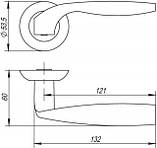Ручка дверна Punto BOSTON TL SN/CP-3 матовий нікель/хром, фото 2