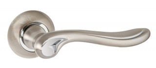 Ручка дверна Punto ONDA TL SN/CP-3 матовий нікель/хром, фото 1