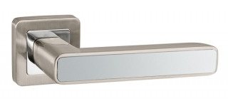 Ручка дверна Punto MARS QR SN/CP-3 матовий нікель/хром, фото 1