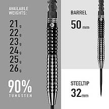 Дротики дартс із вольфраму Black Knight 90% Harrows Англія 23 грами, фото 5