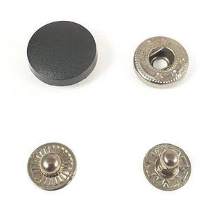 Кнопка Альфа 17мм Пластиковий капелюшок Чорний К (720шт) (00756)