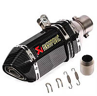 31 см Прямоточный мото глушитель прямоток диаметр 38/51 мм Akrapovic модель Carbon / 
 (370*105мм)