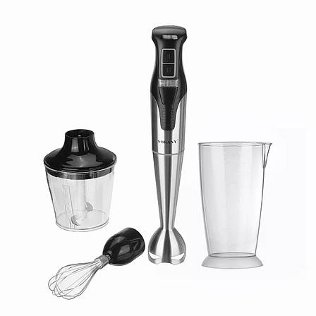 Занурювальний ручний блендер SOKANY SK-758-4 з мірною склянкою 0.8л 1000Вт з 2 насадками та 2 режимами, фото 1