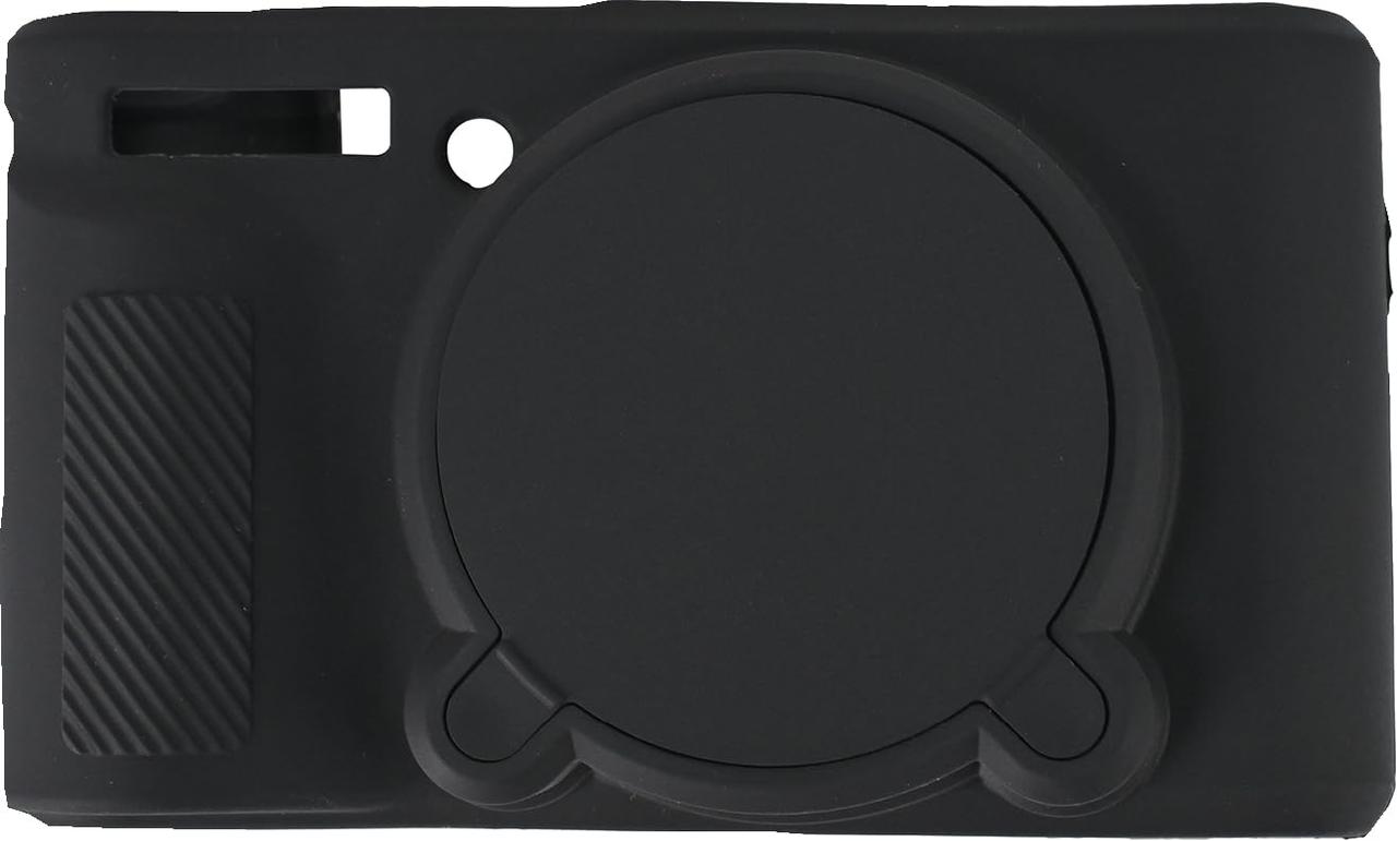 Захисний силіконовий чохол із кришкою для фотоапаратів CANON Powershot SX740 — чорний