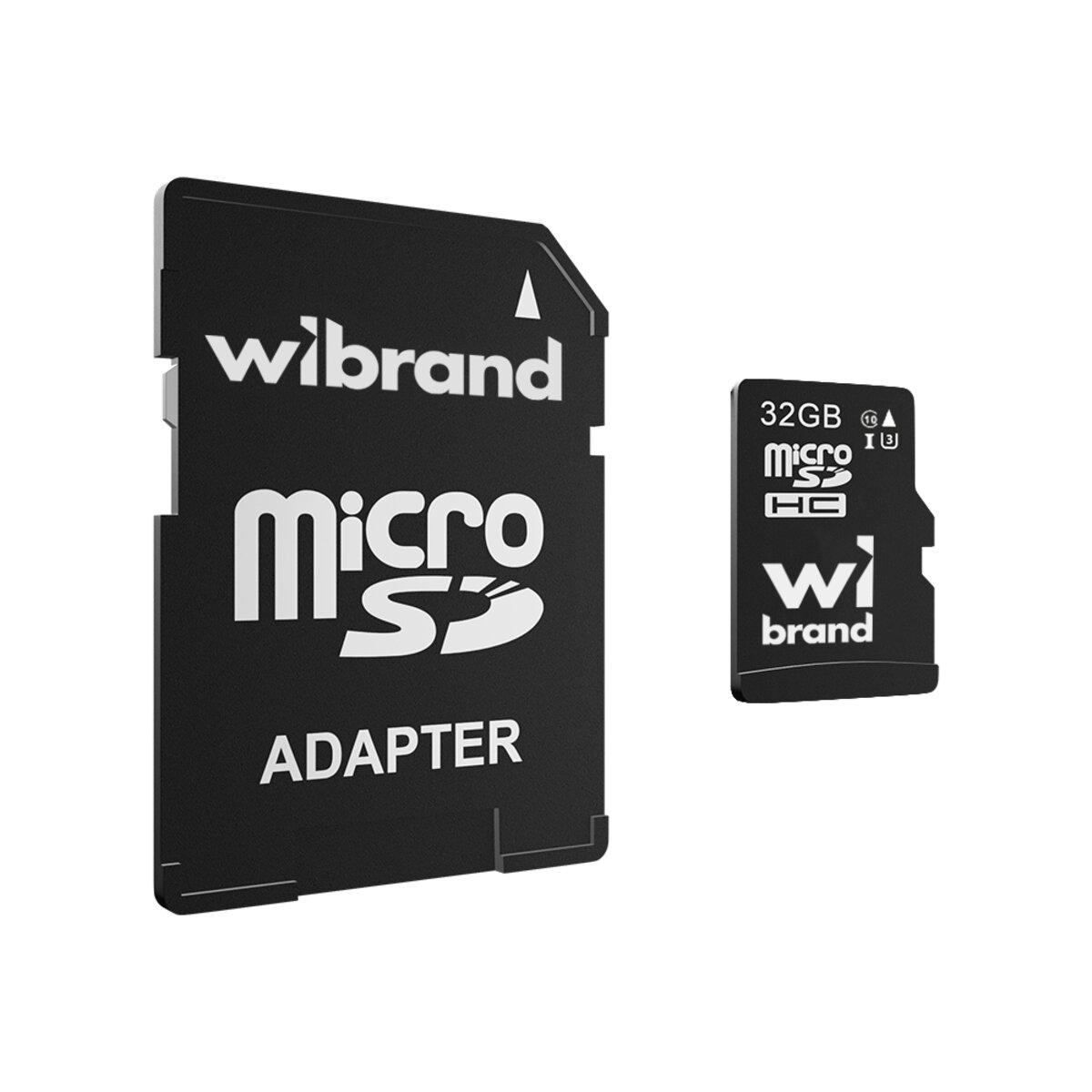 Карта пам'яті microSDHC (UHS-1 U3) Wibrand 32Gb class 10 (adapter SD) (WICDHU3/32GB-A)