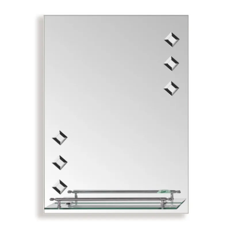 Дзеркало настінне Zerix SANSA MRZ04-45x60x10 прямокутне з полицею та декором (ZX5626), фото 1