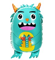 Куля Монстер Лукас бірюзовий 66х42 см повітряна фольгована фігурна фігурна