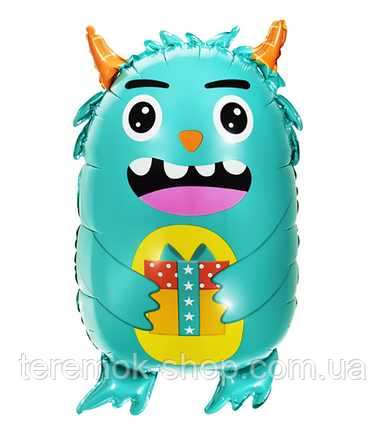 Куля  Монстер Лукас бірюзовий 66х42 см повітряна фольгована фігурна фігурна