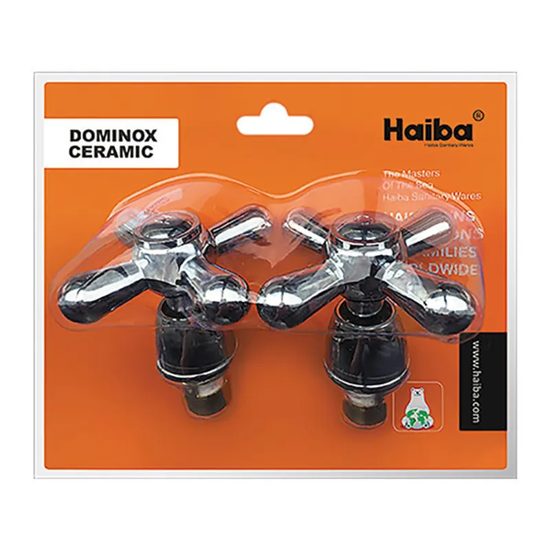 Ручки для змішувача з кран буксами (пара) Haiba Dominox (кераміка) (HB0576), фото 1