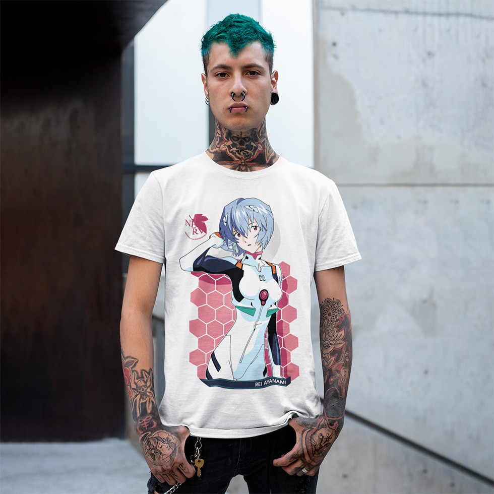 Футболка унісекс Evangelion (Rei Ayanami) S білий, фото 1