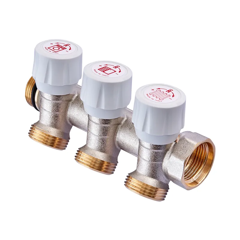 Колектор з регулюючими вентилями на 3 вих. Roho R809-03 - 3/4"x3/4" EK (RO0250), фото 1