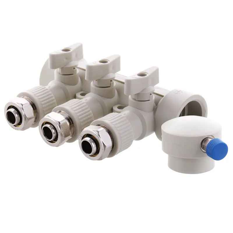 Розподільний колектор опалення 3-way з фітингом (40x20) PPR Koer K0191.PRO (KP2556), фото 1