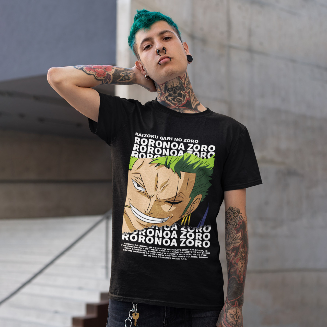 Футболка унісекс One Piece (Zoro Roronoa) XS чорний, фото 1