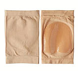 Шкарпетки із силіконовими п'ятами. Напівноски для п'ят із зволожуючим ефектом бежеві розмір універсальний, фото 2