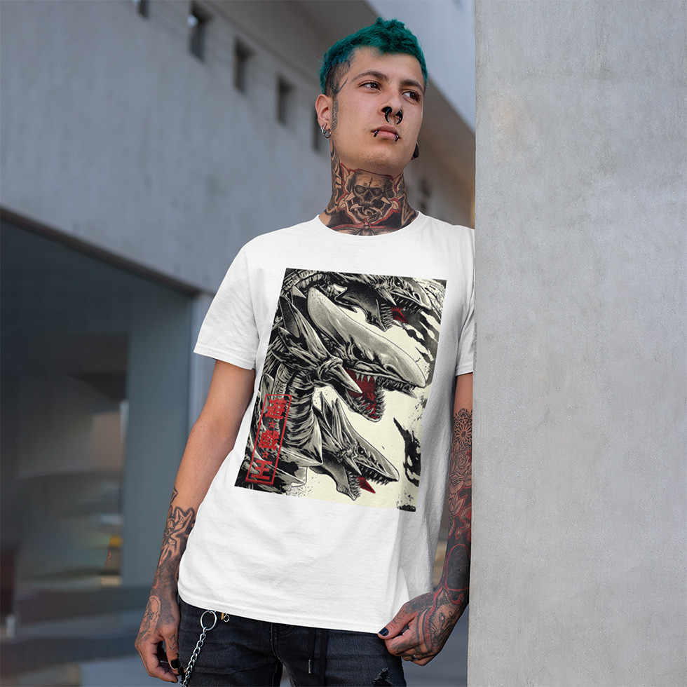 Футболка унісекс Yu Gi Oh (Blue Eyes Ultimate Dragon) 2XL білий, фото 1