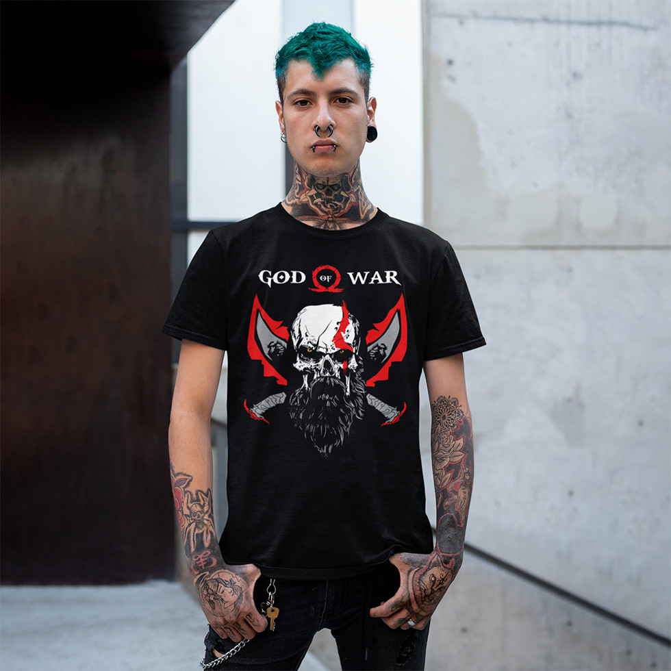 Футболка унісекс God Of War (Kratos) XS чорний, фото 1