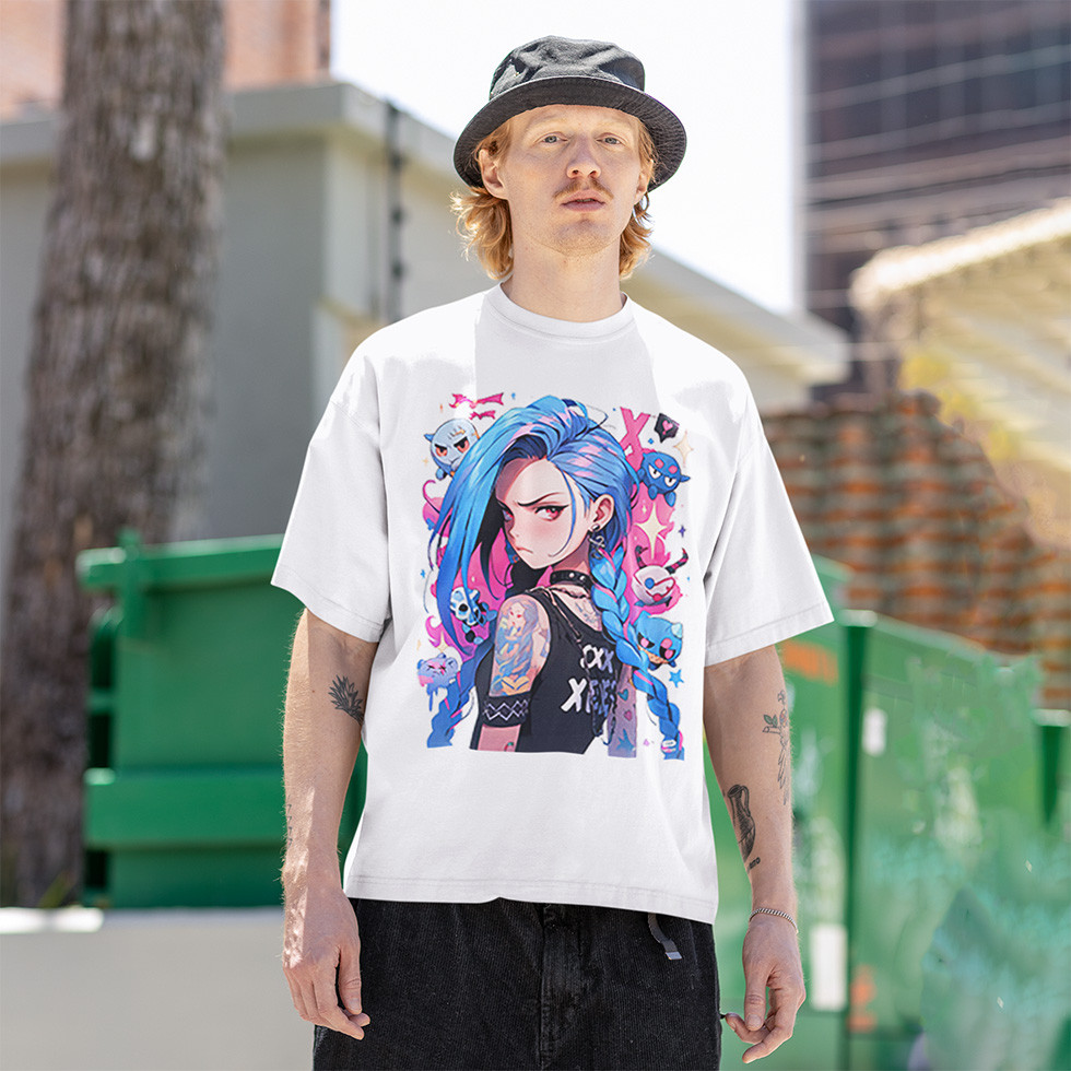 Футболка унісекс League Of Legends (Jinx) S білий, фото 1