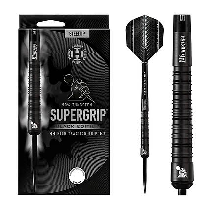 Дротики дартс із вольфраму Supergrip Black Edition Harrows Англія, фото 1