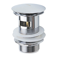 Донний клапан для раковини з переливом Haiba C0A11 автоматичний (Click-Clack) (Колір хром) 1 1/4'' (AC0546)