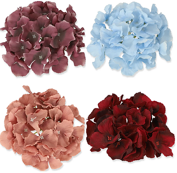 Головка штучна гортензії , 12 шт. Головка штучна гортензії діаметр 17 см, Штучна гортензії