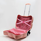 Дитяча валіза пластикова на колесах із висувною ручкою 42*44 см принт Песик Cans, фото 5