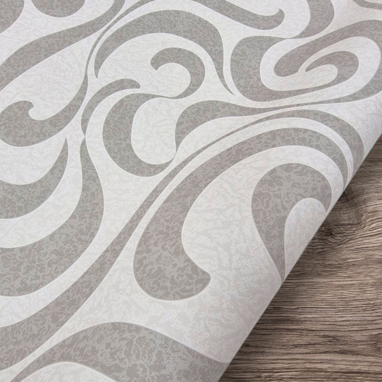 Шпалери вінілові на флізеліновій основі 1,06 × 10,05 м Le Grand 1027-01, сірі для спальні, вітальні, дитячої кімнати, фото 1