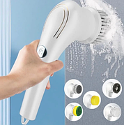 Щітка для прибирання електрична "Magic Brush", з 5-ма змінними насадками, біла