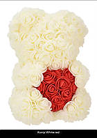 Белый Мишка-роза, плюшевый мишка-цветок мишка 25 см, подарок ко Дню святого Валентина, на день рождения