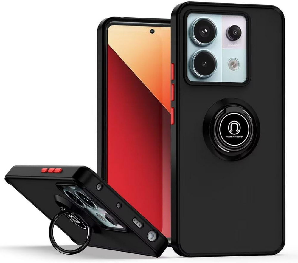 Протиударний чохол бампер GKK LikGus Magnetic Ring з підставкою для Xiaomi Redmi Note 13 Pro 5G Black