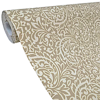 Шпалери метрові вінілові для спальні на флізеліновій основі Marburg 10.05 × 1,06 57570, пісочні з візерунком дамаск