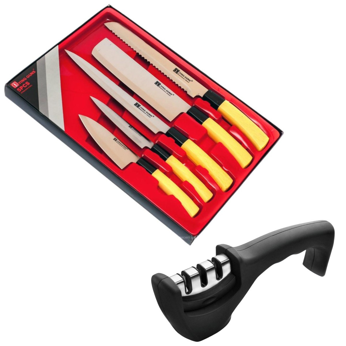 Набір ножів зі стругачкою KITUA 6 предметів