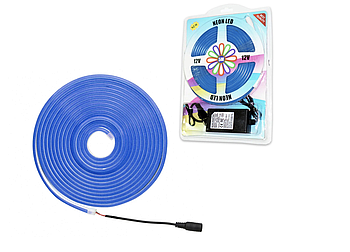 Стрічка Силіконова LED NEON Синя 5M Blue 12V-220V ART 0740 (40)