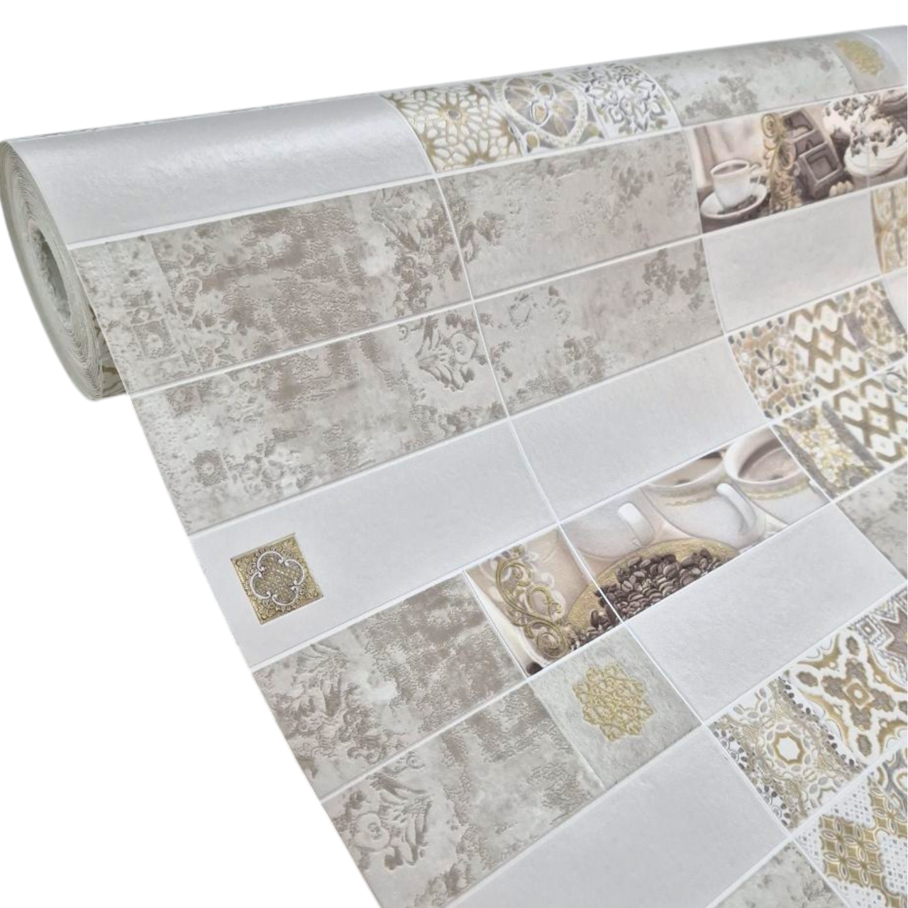 Шпалери для кухні вінілові 0,53 × 10,05 м Слов’янські Шпалери 5609-10, сірі для кухні, фото 1