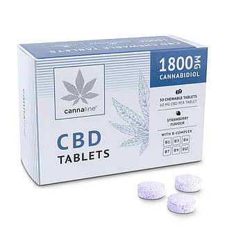 🌿 Жувальні таблетки з КБД Cannaline 1800 мг CBD 30 шт