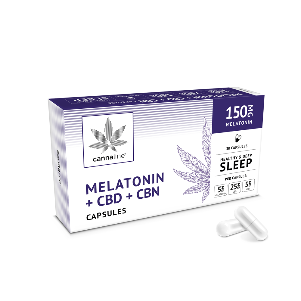 Капсули Cannaline Melatonin + CBD + CBN x 30 шт - Здоровий та глибокий сон