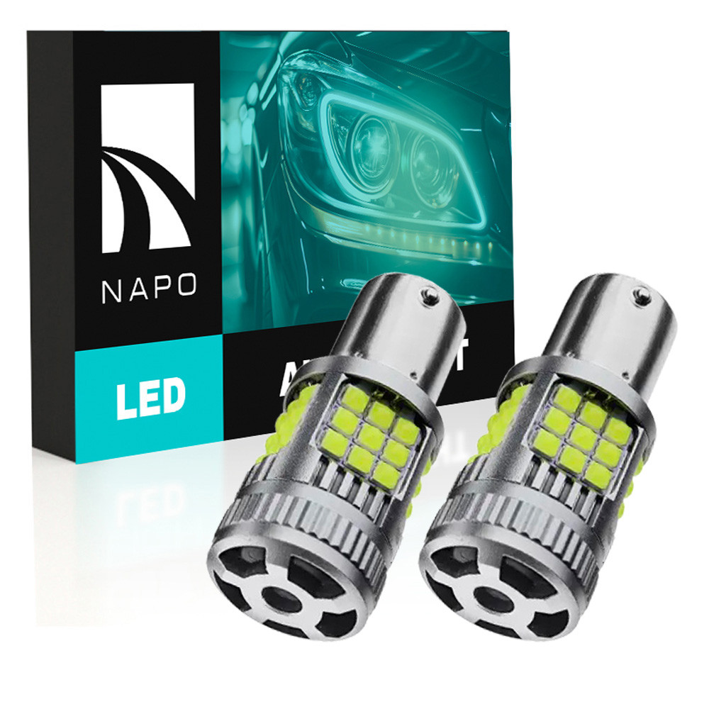 Комплект світлодіодних ламп NAPO LED 1156-3030-36smd P21W 1156 BA15S колір світіння білий 2 шт, фото 1
