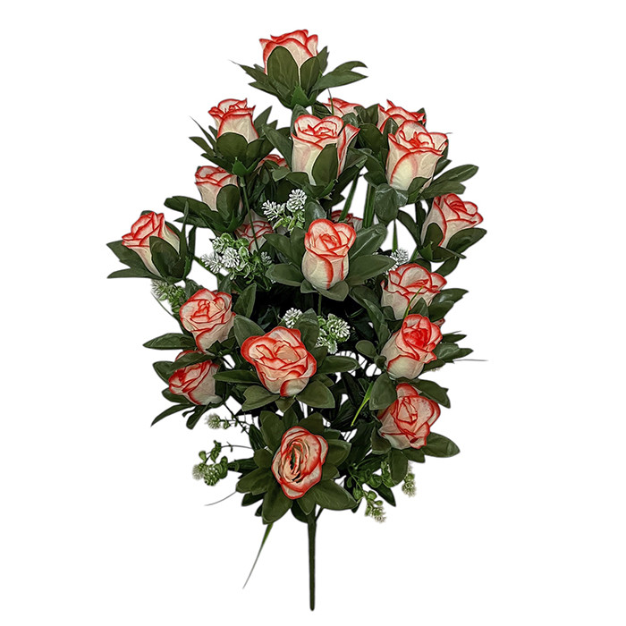 Штучні квіти букет троянди в бутонах з пишною зеленню, 76см, фото 1