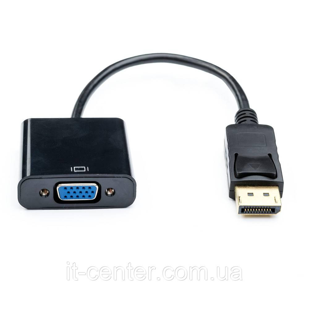 Перехідник Atcom DisplayPort - VGA (M/F), 0.1 м, Black (16851)