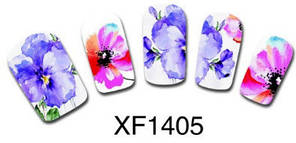 Наклейка на нігті, наклейка для нігтів, нігтьовий дизайн "квіти" 10 шт. набір, фото 2