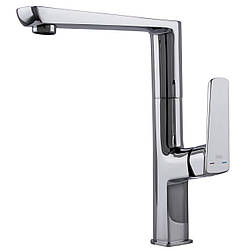 Змішувач для кухні латунний Г-подібний з поворотним виливом TOPAZ LEXI TL 21401-H57 Хром глянець