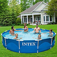 Каркасний басейн Intex 28212 (76*366 см. об'єм: 6503 л. картриджний фільтр-насос 2006 л/год, серія: Metal Frame) [Склад