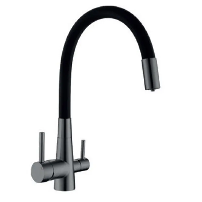 Змішувач для кухні Mixxus SUS-021 GRAPHITE REFL.BLACK з нерж.ст.SUS304 з вих.для вихован.води (MI6215), фото 1