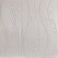 Самоклеюча 3D панель конвалія біла 700x700x5 мм