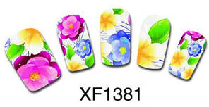 Наклейка на нігті, наклейка для нігтів, нігтьовий дизайн "квіти" 10 шт. набір, фото 2