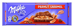 Шоколад молочний Milka Peanut Caramel (милка з арахісом і карамеллю), 300 г