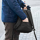 Рюкзак Prime чорний тканинний міский з гаманцем на карабіні на 21 літра, фото 10