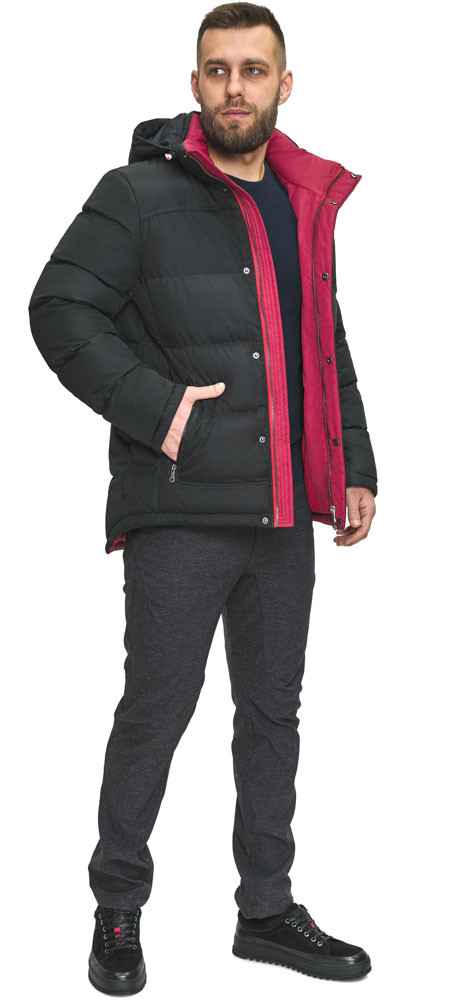Чоловіча коротка зимова графітова куртка модель 2899 56 (3XL)