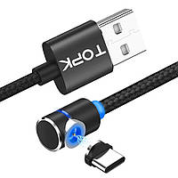 Кабель зарядний магнітний TOPK AM21 USB — Type-C 2м black