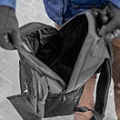 Рюкзак Prime чорний тканинний міский з гаманцем на карабіні на 21 літра, фото 7