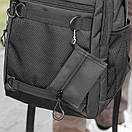 Рюкзак Prime чорний тканинний міский з гаманцем на карабіні на 21 літра, фото 2